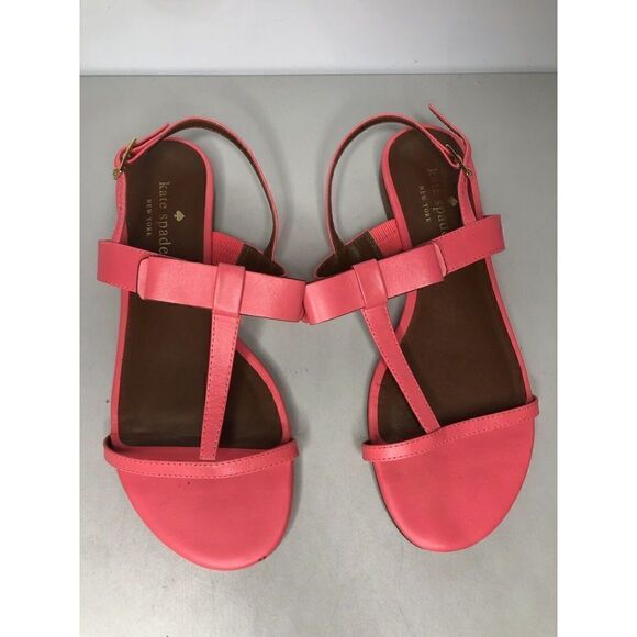 Kate Spade Hot Pink Leather Bow Open Toe Strap Sandals Women Sz 6.5MUS/37EU - Picture 15 of 16